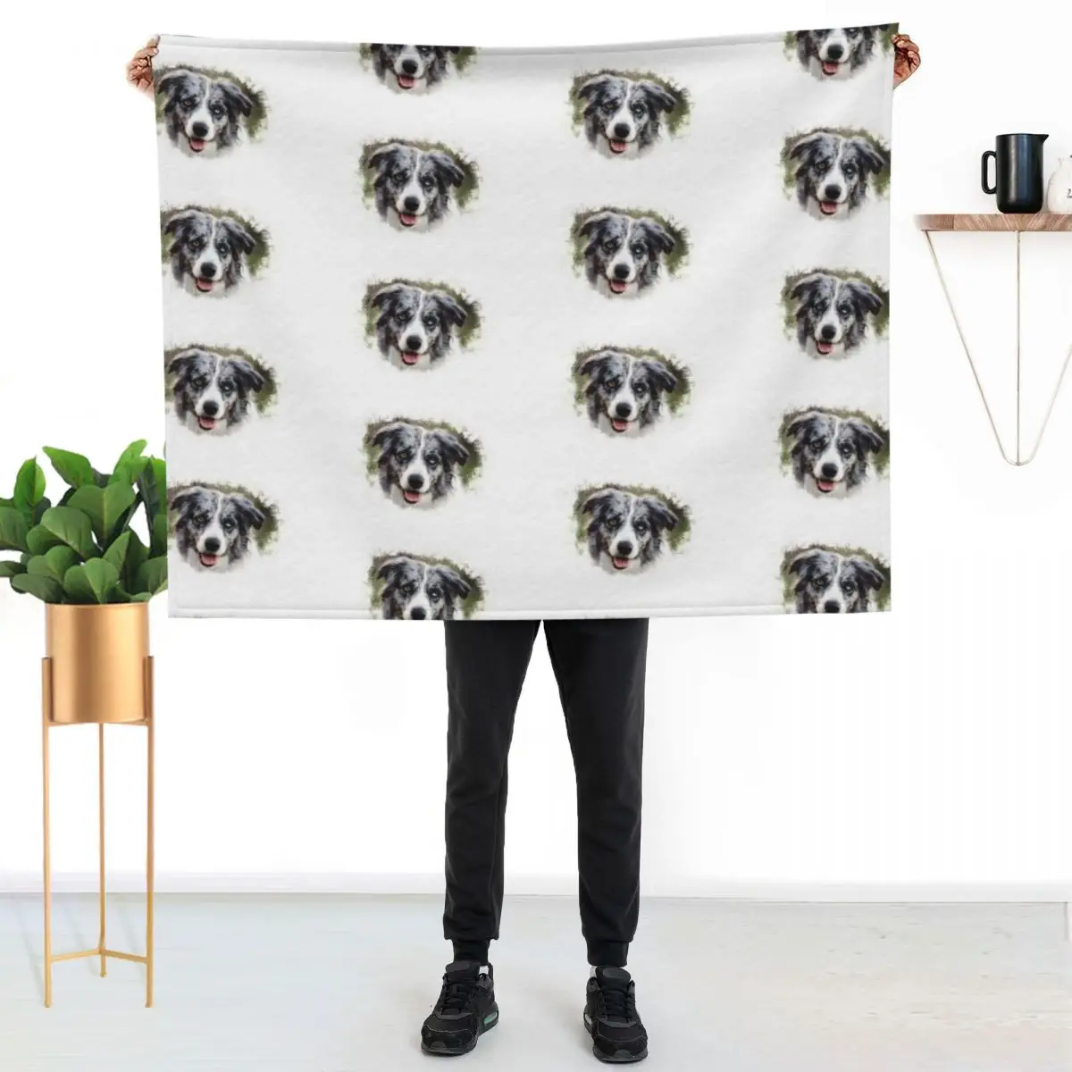 Blue Merle Border Collie! Throw Blanket For Sofa Thin heavy to sleep blankets and throws Plush Kid'S sofa bed Blankets