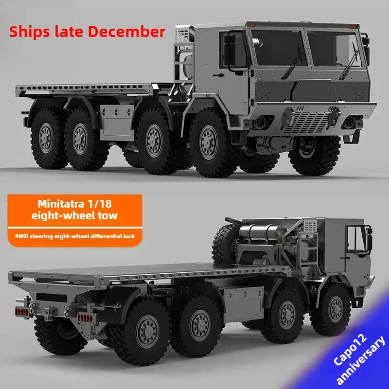 KIT 8*8 Capo 1/18 Mini TATRA CUB3 RC Military Transport Truck Remote Control CNC Metal 2Speed Car Lock Differential Axles Model