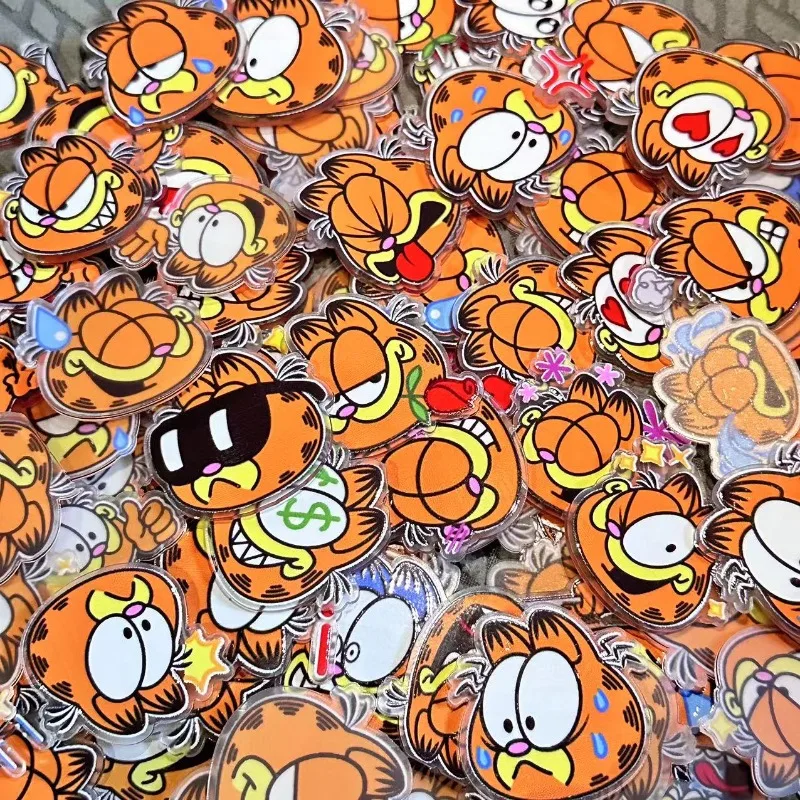 100/300/500g Acrylic Sheet Garfield 4CM DIY Accessorie Pattern Refrigerator Magnet Pendant Material Brooch Decoration Gifts