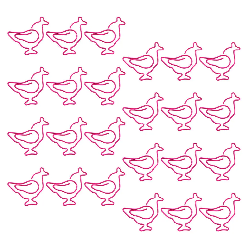 

50pcs Chicken Shaped Paper Cute Animal Bookmarks Multifunctional Office Organizer Iron Binder Clips For Teachers Students