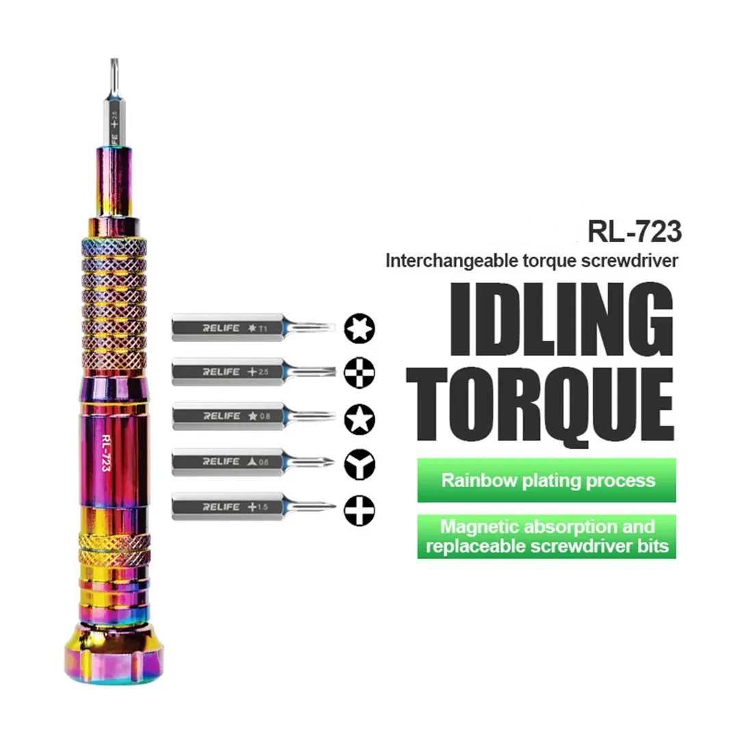 

Precision Interchangeable Torque Screwdriver Set Non-Slip Phones Tablet PC Opening Repair Disassemble Tools RL-723