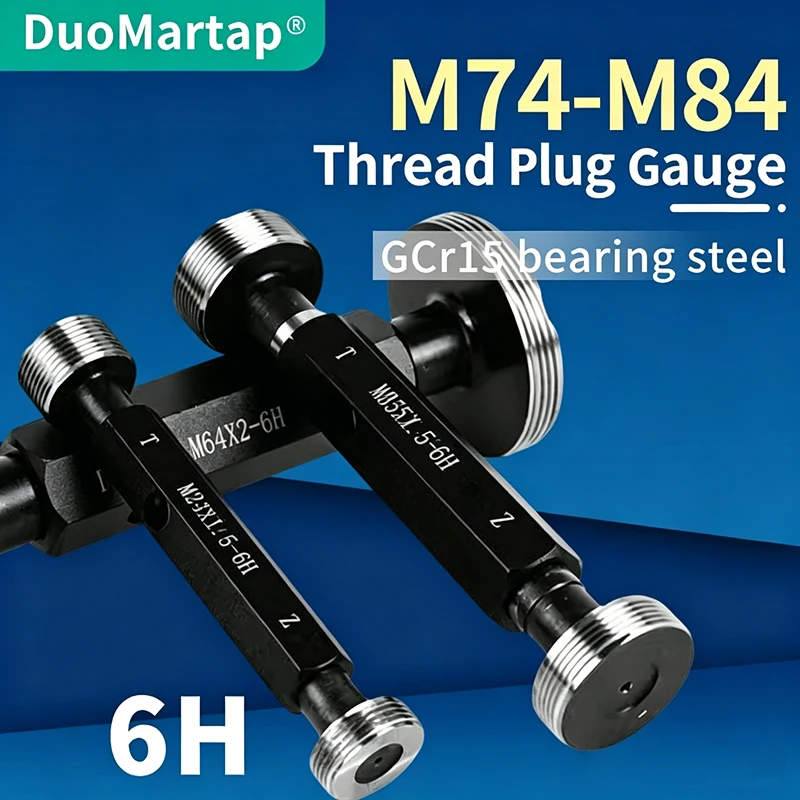 DUOMartap 1PCS 6H M74-M84 Steel Mer-cury Gage Metric Fine Thread Plug Gauge High Quality wholesale  Measure Tool