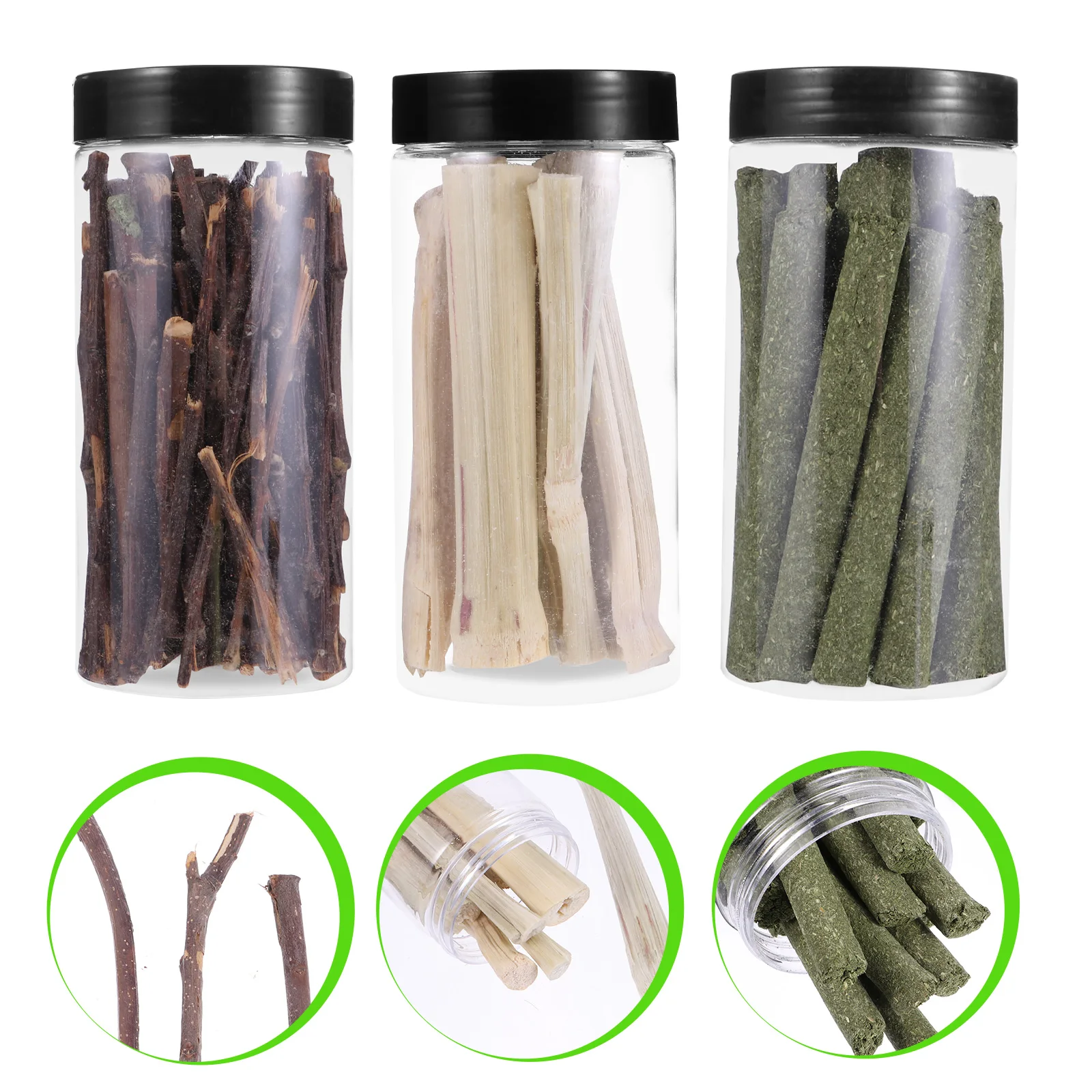 

3 Boxes Rabbit Molar Rod Pet Chewing Sticks Bunny Grass Teeth Grinding Wood Snacks Bite Rods Natural Safe Dental Health Appetite