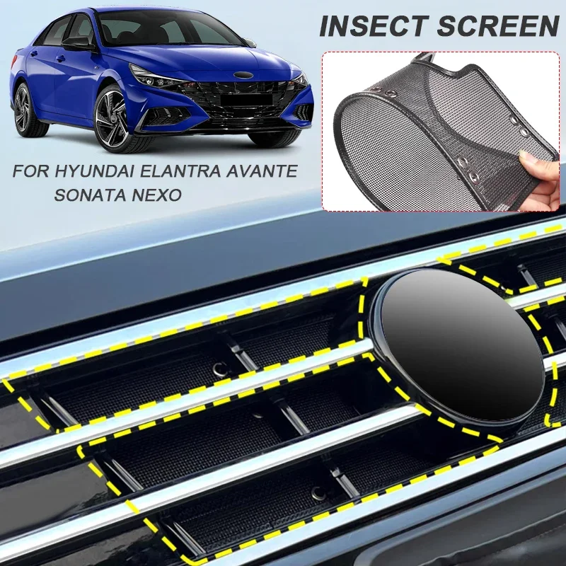 For Hyundai Elantra Avante CN7 N-LINE NEXO FE SONATA DN8 N-LINE4PCS Car Insect-proof Air Inlet Protection Cover Airin Insert Net