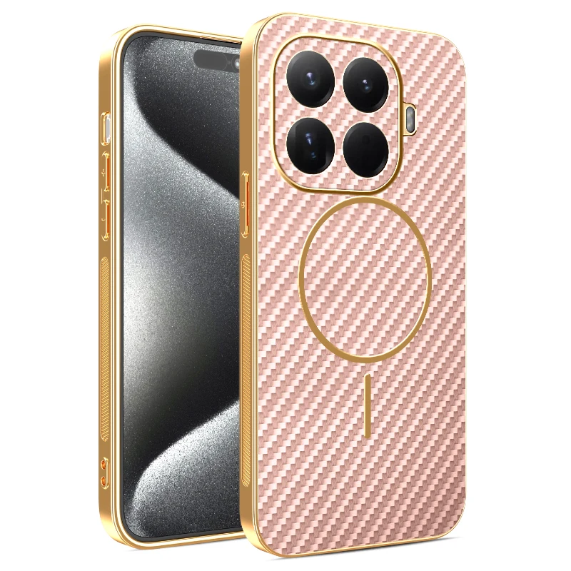 Für Xiaomi 15T Pro Fall Carbon Fiber Business Magnetische Galvanik Überzug Anti-herbst Abdeckung Für Xiaomi Mi 15T stoßfest Funda