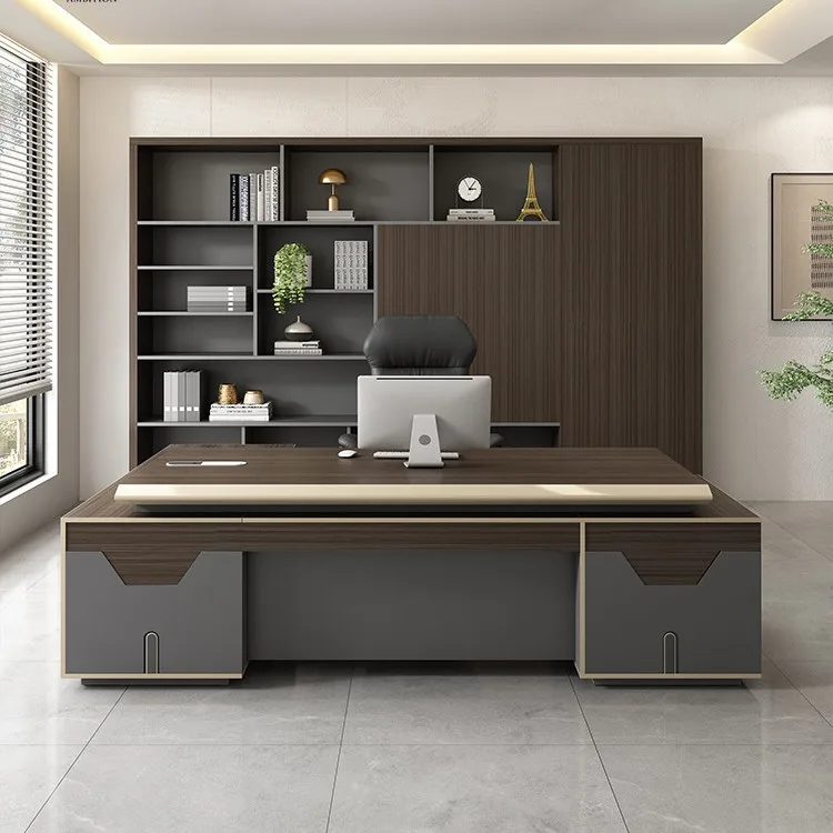 Office desk, boss desk, large shift desk, general manager office furniture, desk and chair set