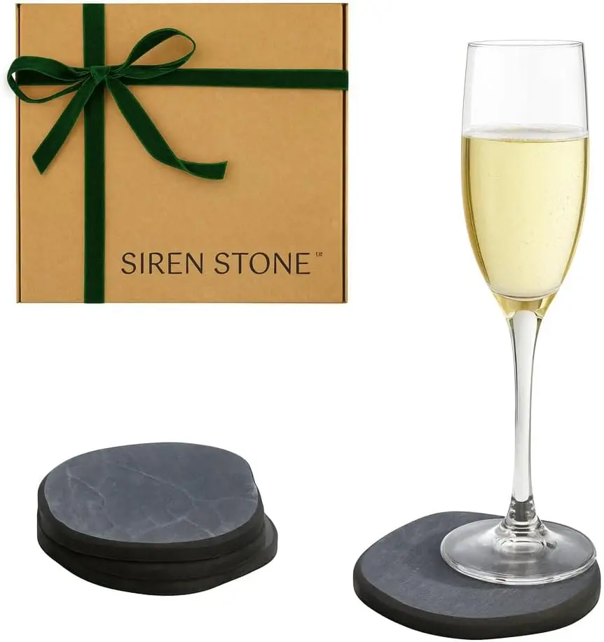 

Набор из 4-х впитывающих подставок из диатомовой земли для напитков | Быстросохнущий, суперабсорбент | Журнальный столик, бар и домашний декор