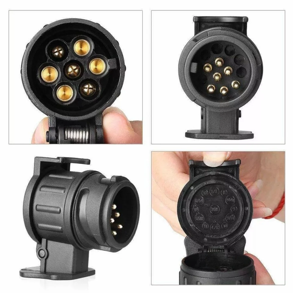 Adaptador de Remolque de 13 Pines a 7 Pines, Conector de Enchufe para Remolque, Caravana, Camión, Barra de Remolque, Adaptador de Enchufe para Automóvil, 12V, Impermeable, Convertidor de Enchufe Eléctrico