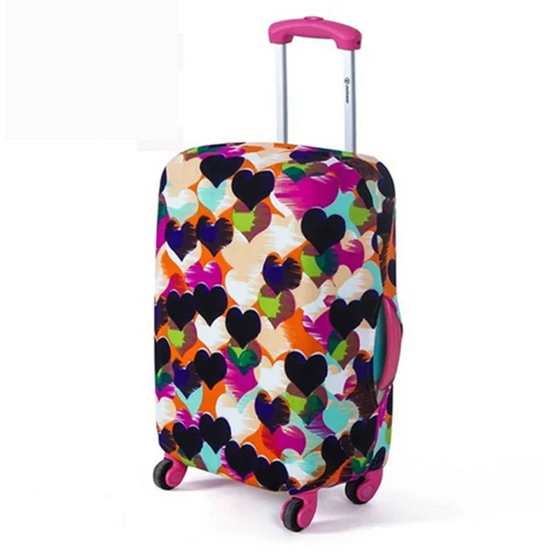 Fashion Suitcase Cover High Elastic Geometry Love Heart Shaped Luggage Case Dust Cover 18-32Inch Suitcase Essential Accessories