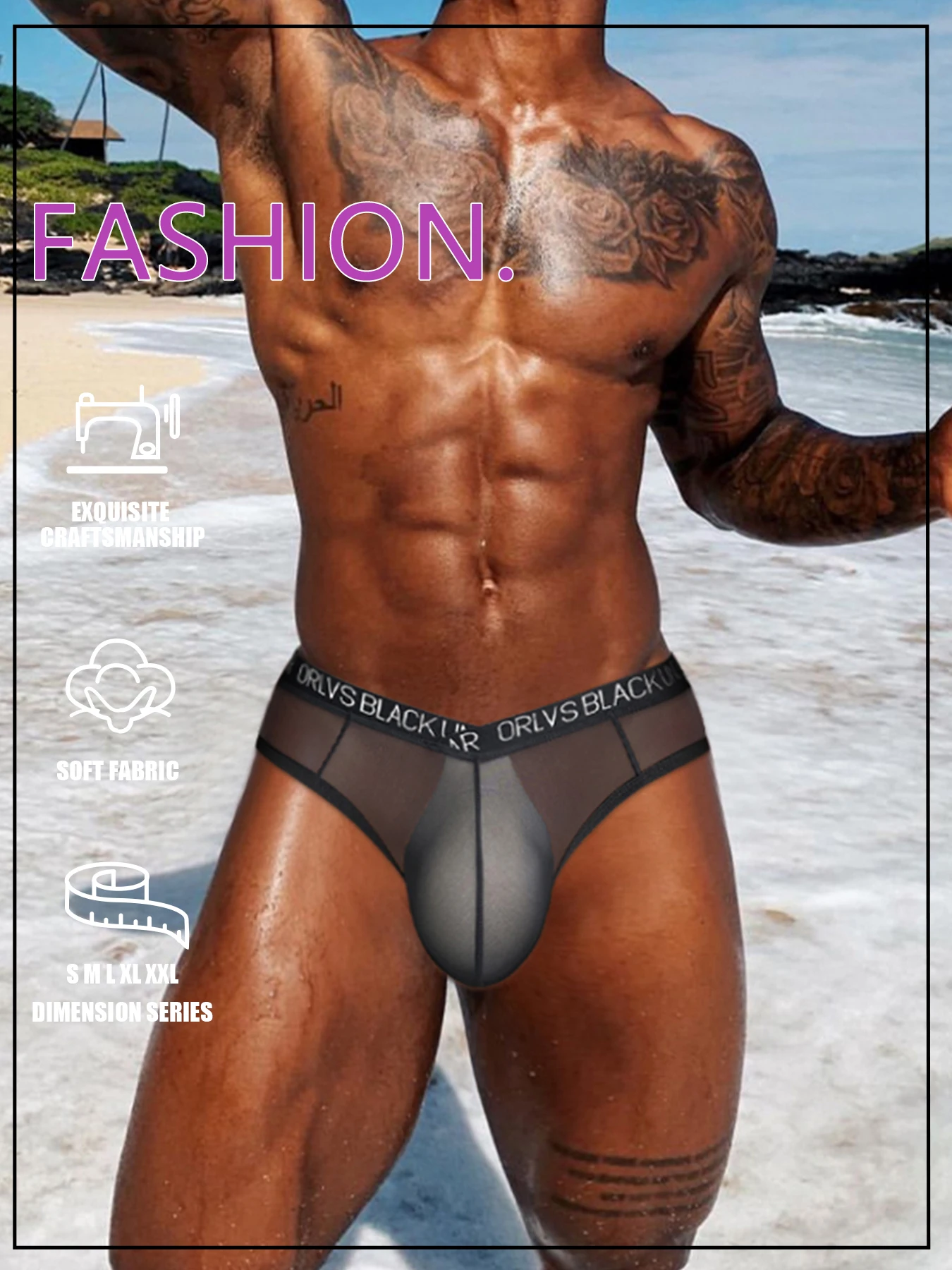 3pcs Sexy Men's Briefs Ultra Thin Soft Sport Breathable See through Mesh Fashionable Underwear High Elastic Waistband Panties