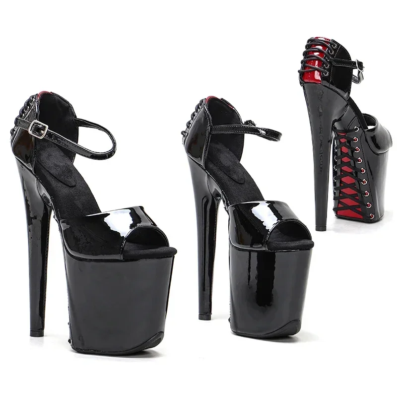

Leecabe 20cm/ 8inches Patent PU Upper New Fashion trend platform high heel sandals stripper heel pole dance shoes