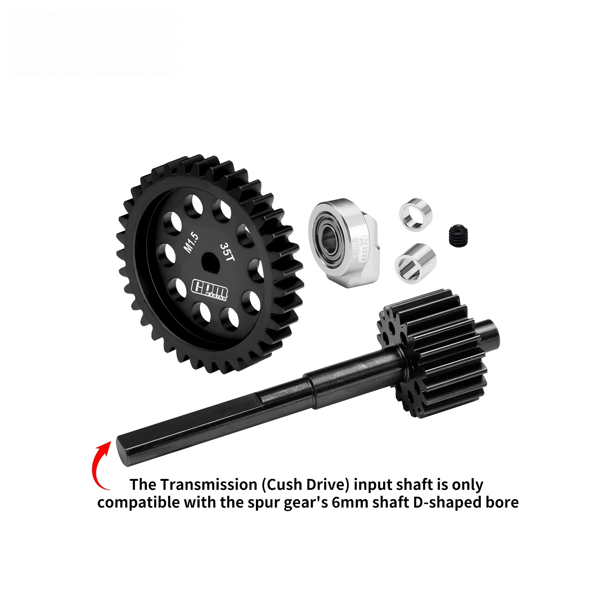 XRT X-Maxx 20CrMnTi 35T Spur Gear 1.5 Module + One-piece 20T Transmission Gear 1.0 Module, 3-Point Support RC Upgrade Parts