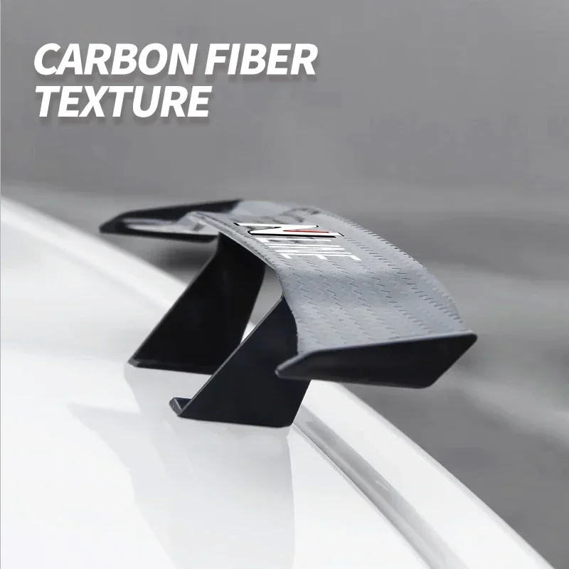 Carbon Look Car Rear Spoiler Mini Wings Small Model Decoration Accessories For N N LINE Elantra I30 I20 Veloster Fastback NX4 - view 3