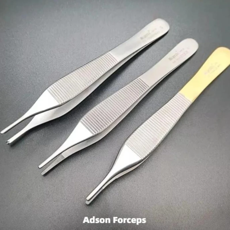 Dental Tissue Tweezer Dental Stainless Steel Forcep Extraction Hemostat Tweezer Home Organization Forceps Dressing Adson Forceps