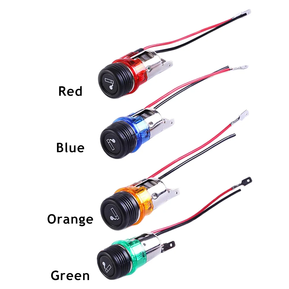 12V Power Innovative Design Lighter Socket Plug Cigarette Lighter with Lamp Wire Car Interior Power Outlet Plug Car Accessories