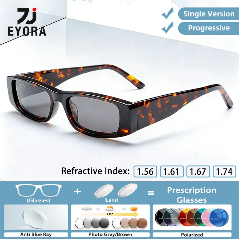 

EYORA винтажные ацетатные очки для чтения в узкой оправе для близорукости и дальнозоркости с защитой от синего света, прогрессивные фотохромные линзы для очков