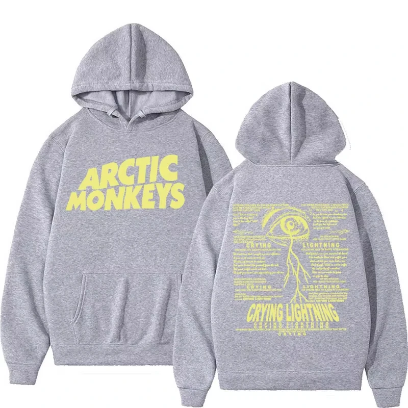 New Casual Fleece Cotton Hoodie Rock Arctic Monkeys Crying Lightning Hoodies Men Women Harajuku Hip Hop Punk Gothic Sweatshirt