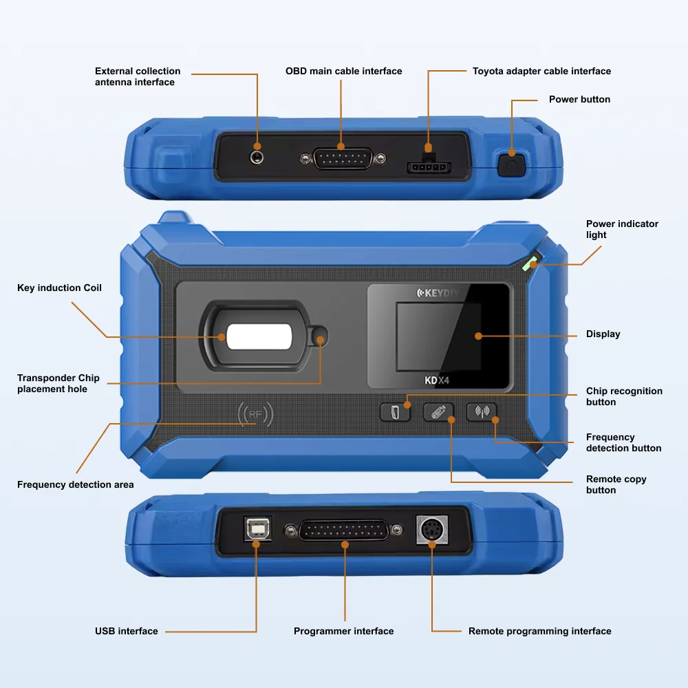 KEYDIY KD X4  5-in-1 Key Programmer Newly Add BDC3 VW MQB49 5C Combines KD Max Mate Mini Prog for Key Recognition Generation
