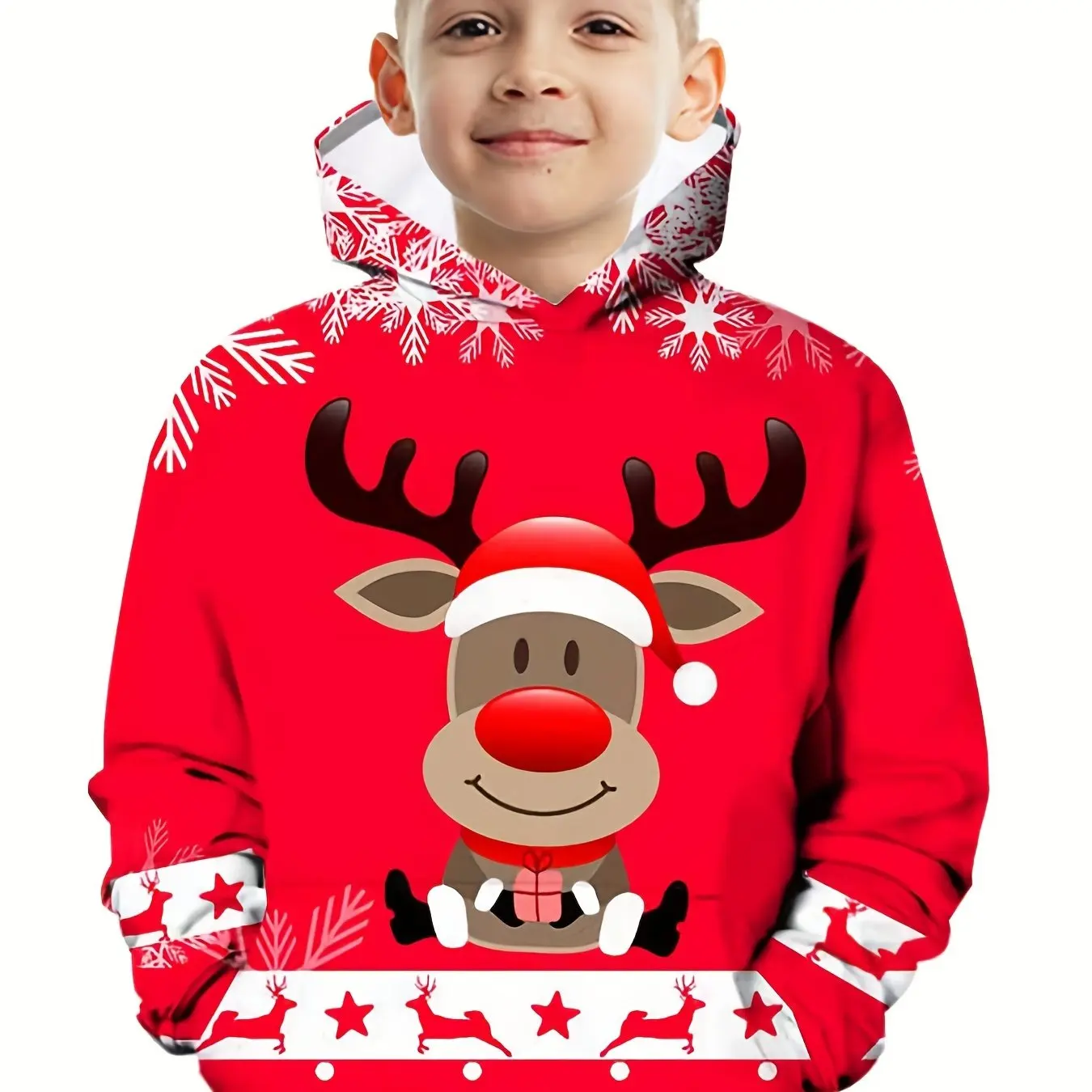 Children\'s Clothing Hoodies Long Sleeve Kids Clothes Girl Boy Autumn Tops Christmas Print Stylish Streetwear Outdoor Clothes