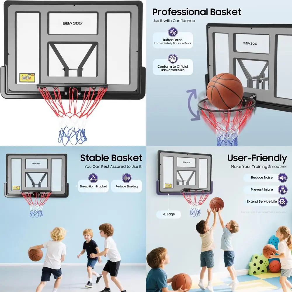 

"competition grade wall-mounted basketball hoop combo with shatter-proof backboard and rim for school use"
