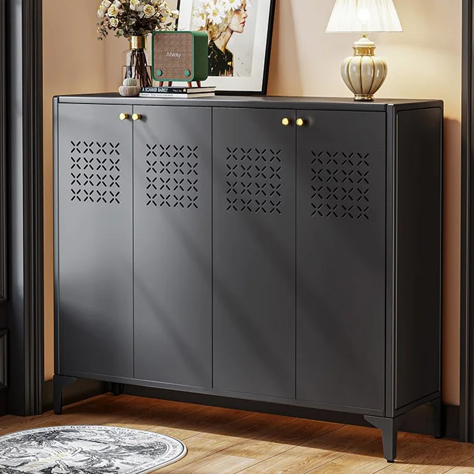 Shoe Cabinet Household Steel Shoe Rack Breathable Entrance Door Storage Cabinet Large Capacity Locker