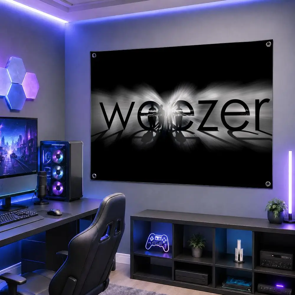 Rock Band W-WeezerS Flags Washable Fade-Resistant Flag HD Print Lightweight Durable Indoor/Outdoor