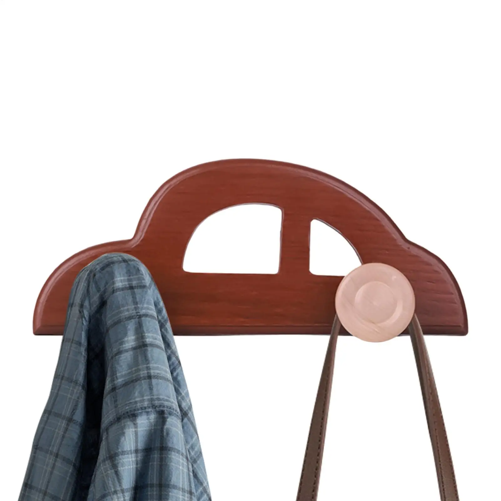 Kids Car Styling Hook Wall Stickers Wooden Wall Mount Heavy Duty Car-Shaped Hanger Kids Hat Rack For Clothes Bath Entryway