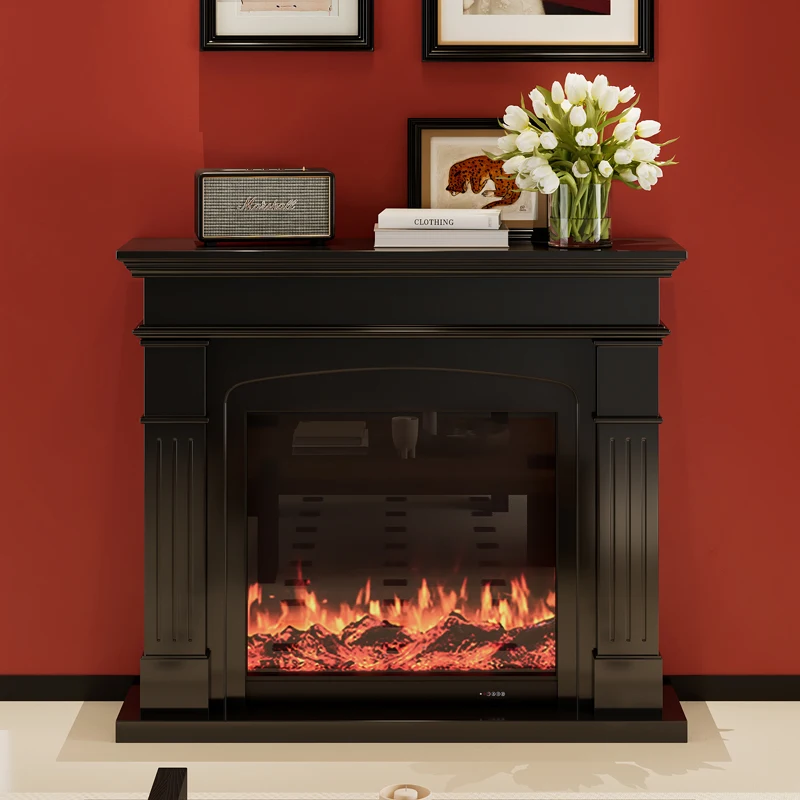 Simple fireplace simulation thermal power fireplace antique black fireplace porch frame