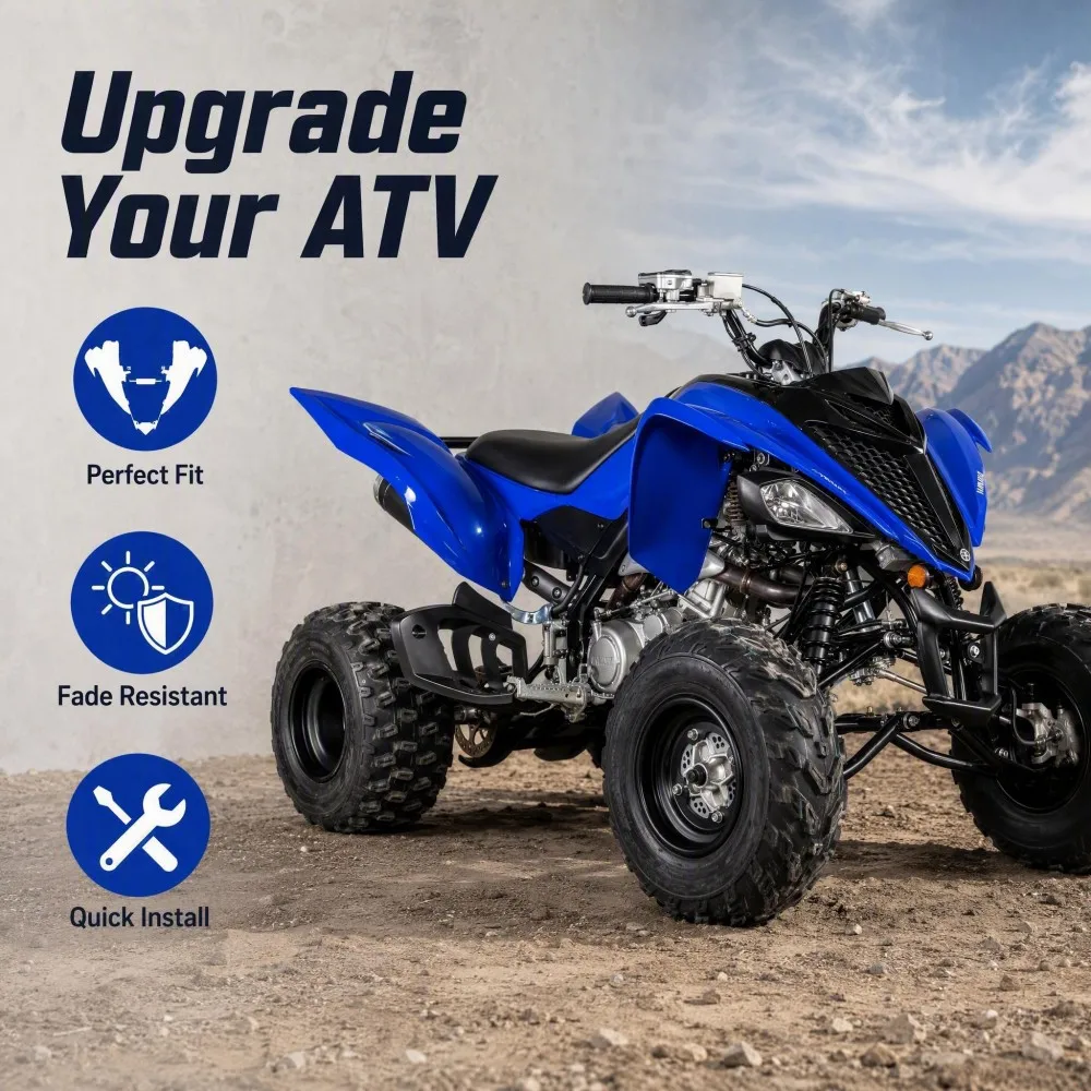 Gloss Blue And Black Complete Plastic Fairing Kit For Yamaha Raptor 700 2019 2020 2021
