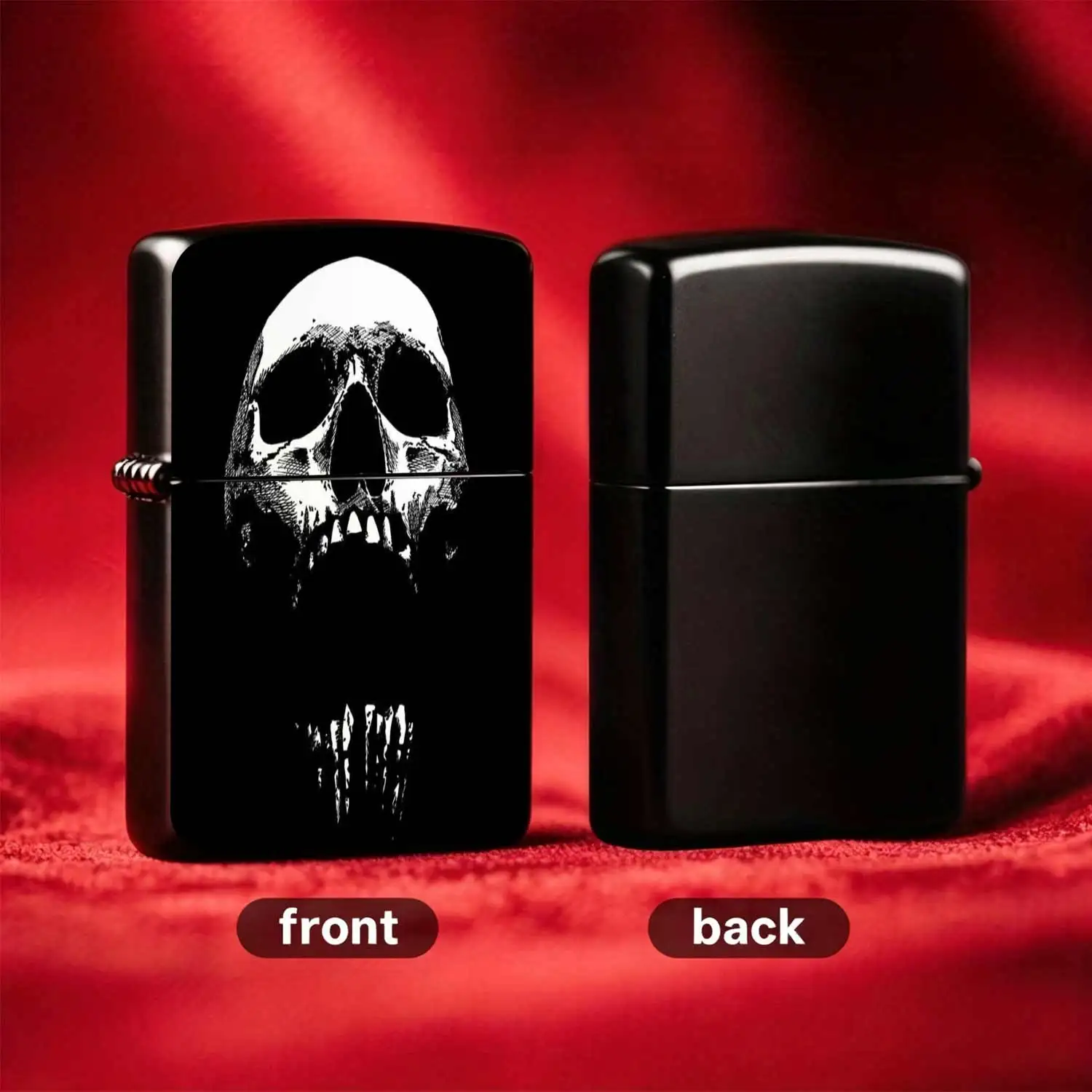 Retro Dark Skull  Flip-top Windproof  Lighter Refillable Fuel Portable Pocket Lighter Personalized Trendy Hardcore Style Portable  Suitable For Daily Outdoor And Multiple Scenarios Humorous and Fun Lighter