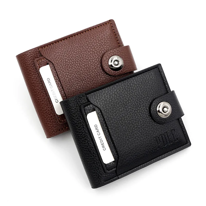 

New Men's Wallet Short Coin Wallet PU Leather Credit Card Wallet Multiple Slot Casual Large Capacity Money Bags