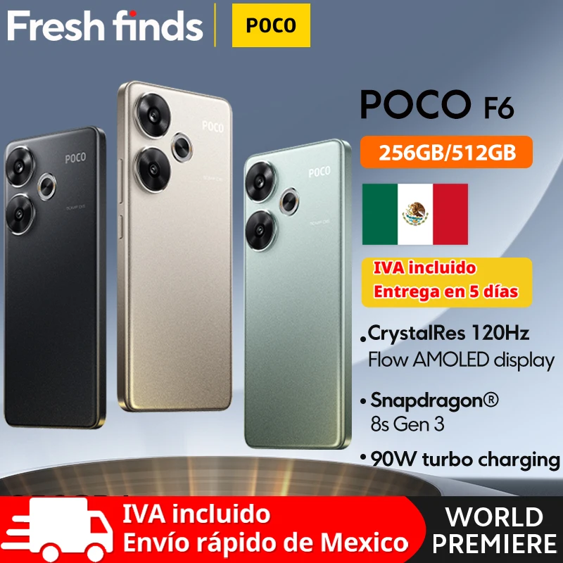 NEW POCO F6 Smartphone Global Version 256GB 512GB Snapdragon®8s Gen 3 6.67