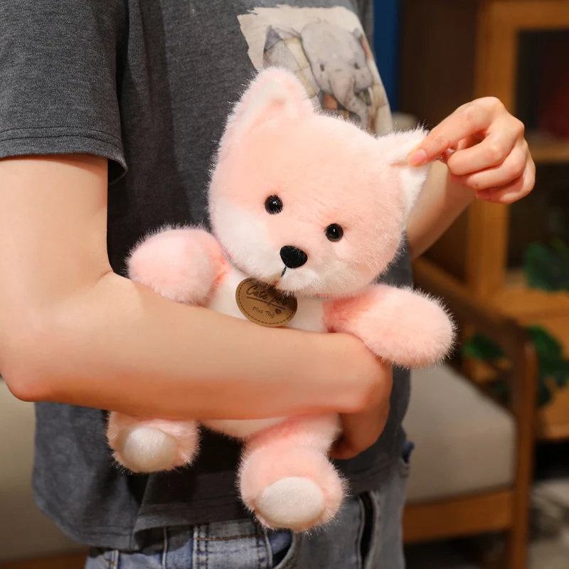 25 سنتيمتر الكرتون ميدالية الثعلب أفخم دمية وسادة لينة لطيف يجلس الوردي البرتقالي الثعلب ألعاب من نسيج مخملي هدية تزيين المنزل للأطفال