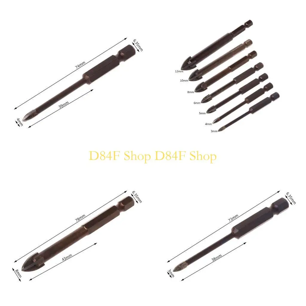 

D84F Набор сверл из карбида вольфрама по стеклу 6 мм/8 мм для бетона и кирпичной стены