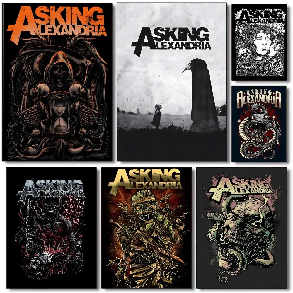 Asking Alexandria Poster, HD-Kunstposter, selbstklebende Wanddekoration, wasserfest, für Zuhause, Wohnzimmer, Schlafzimmer, Bar, ästhetische Dekoration