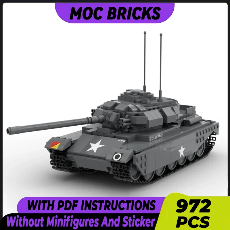 Military Armored Model Moc Building Bricks Centurion Mk 3 Tank V2 Technology Modular Blocks Gift Christmas Toy DIY Sets Assembly