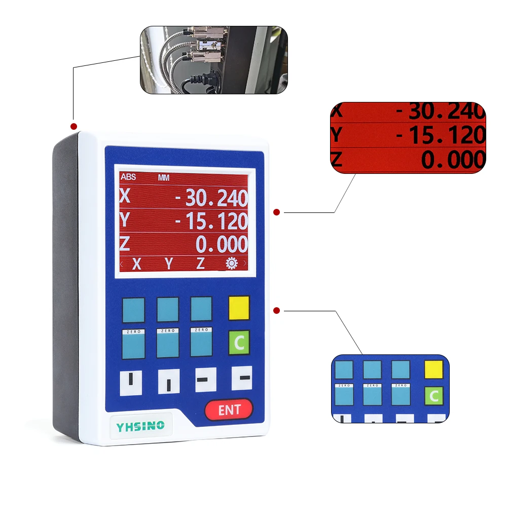 Tokarka WM180V Mini wyświetlacz LCD Dro YH800-3A 14 języków cyfrowy odczyt TTL DB9 AC80-240V wyświetlacz wielofunkcyjny