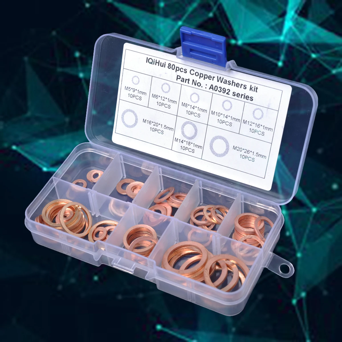 

80Pcs Copper Flat Gasket Kit Brass Metal Steel Washers Steel Washers 1083℃ Thermal Flat Washer Sump Plugs Car Marine