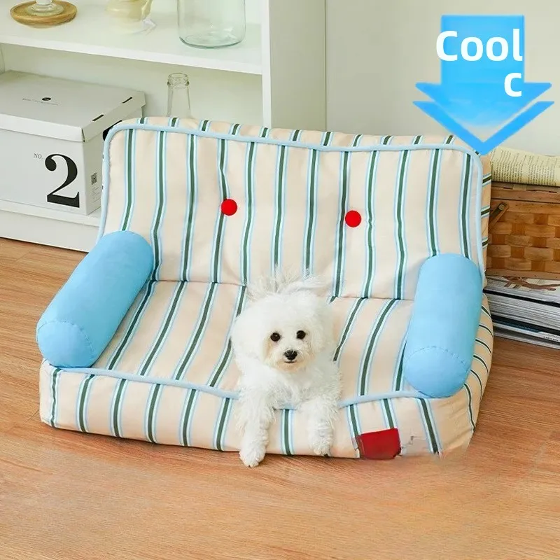 

Summer Cooling Pet Bed Washable Dog Sofa Breathable Sleeping Nest for Small Cats/dogs Removable Cover Pet Couch for Indoor Use