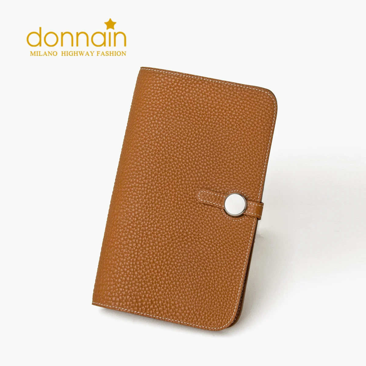 DONNAIN Money Clip Long Wallets For Men and Women Luxury Calfskin Genuine Leather Travel Ladies Passport Holder Purse Handmade