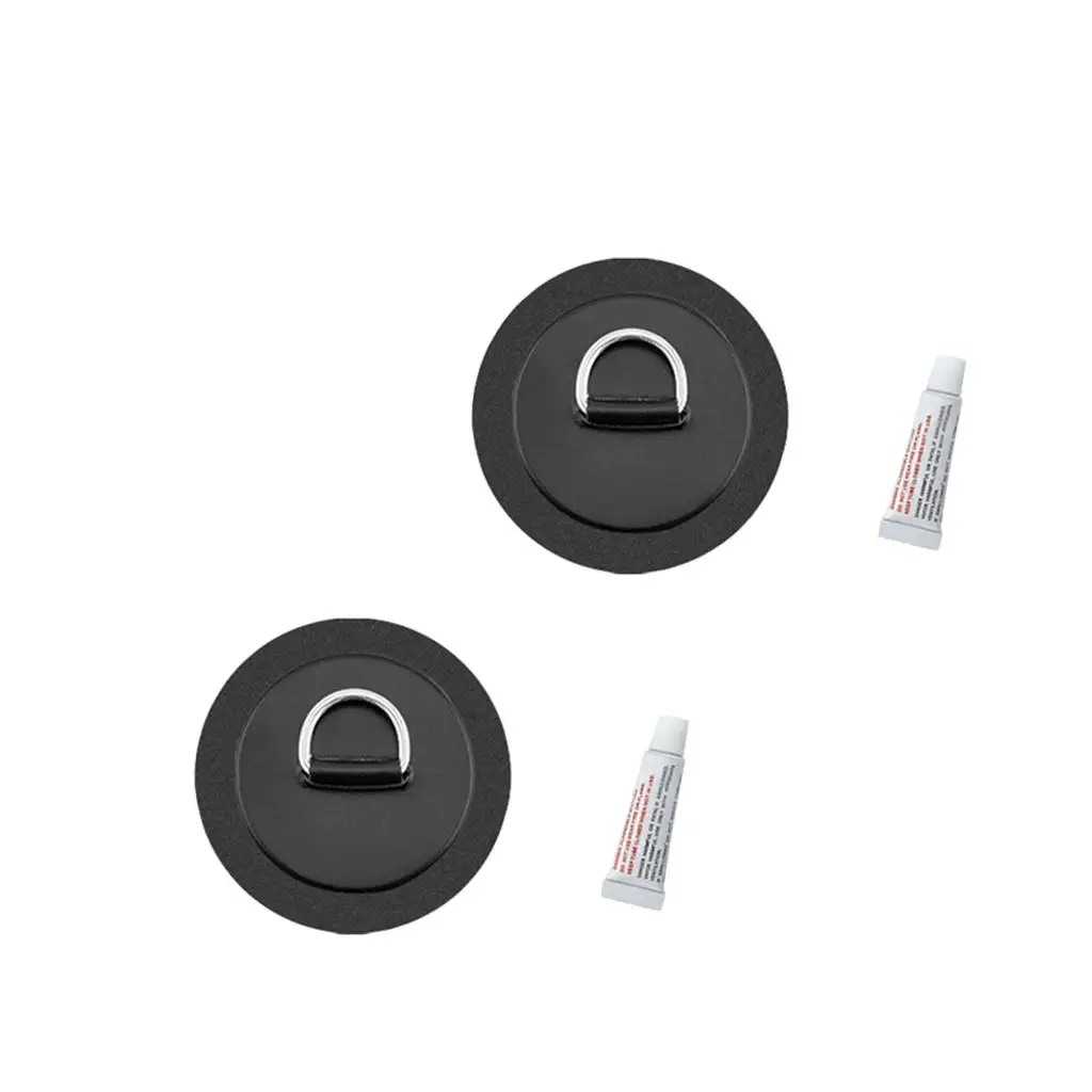 2Pcs Stainless Steel D-Ring Pad/Patch for PVC Boat Kayak Surfboard w/Glue