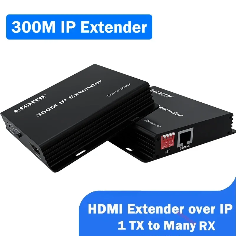 IP HDMI Extender over UTP Single Rj45 Cat5e/6 Cable to 300M 1080P HDMI Video Extender Support 1 TX to Many RX via Network Switch