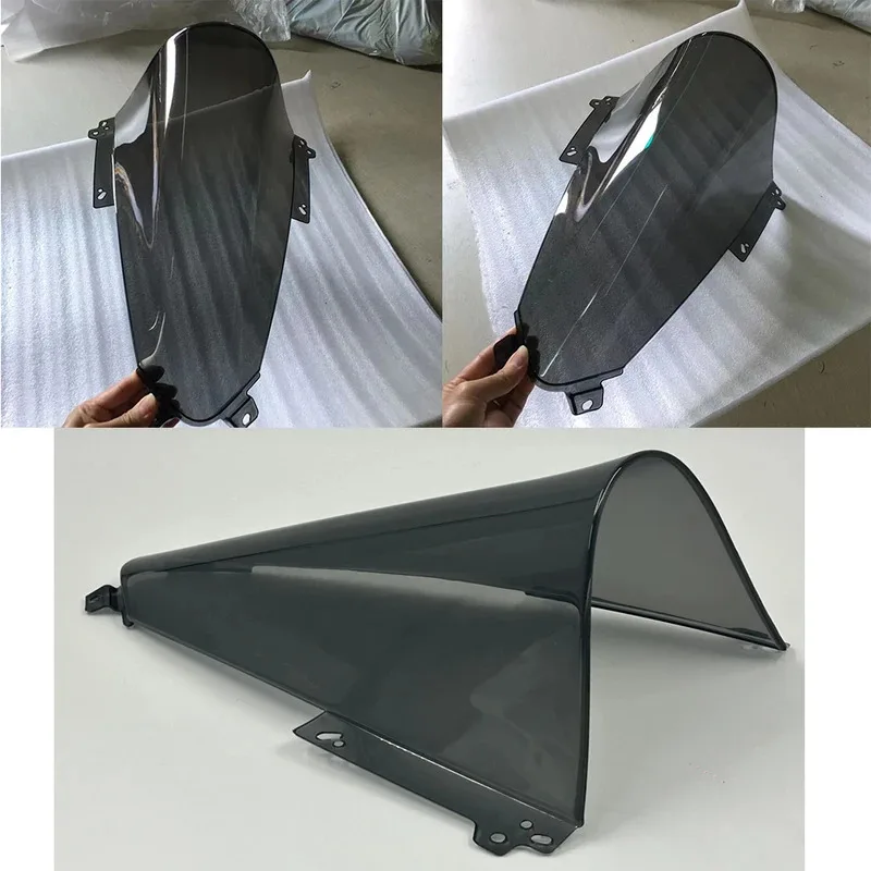 Double Bubble Motorcycle Windshield Screen for Ducati Panigale V2 V4 R S V4R V4S 2018 2019 2020 2021 2022 2023 Gray