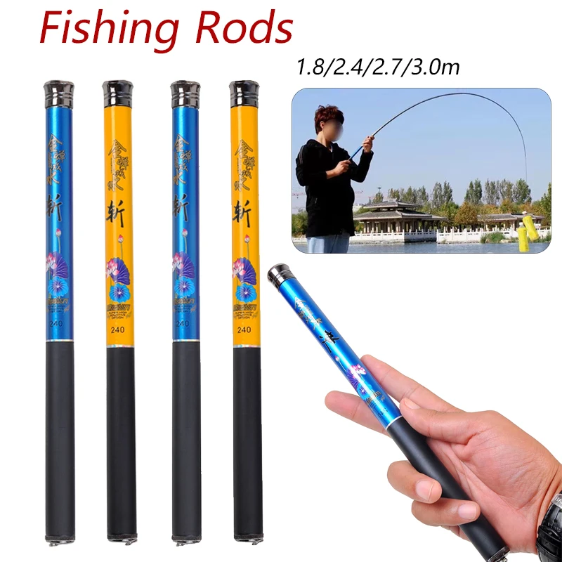 Children Fishing Rods1.8/2.1/2.4/2.7/3.0m Telescopic Hand Fishing Pole Breaking-resistance Fishing Rods Tackle for Outdoor Lakes