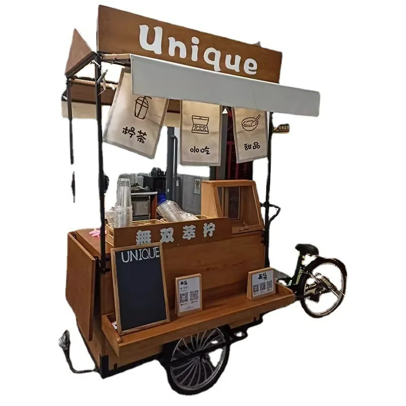 Factory Direct 2026 Outdoor Food Truck Scenic Area Coffee Bread Promotion Stall Tricycle Internet Celebrity Holidays Juice Food