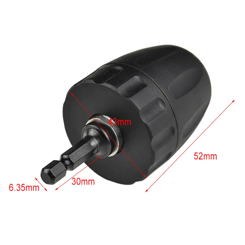 0.8-10mm 3/8Inch 24UNF Keyless Drill Bit Chuck Clip 1/4inch Hex Shank Rod Adapter Easy To Use 3/8Inch 24UNF Keyless 1/4inch Hex