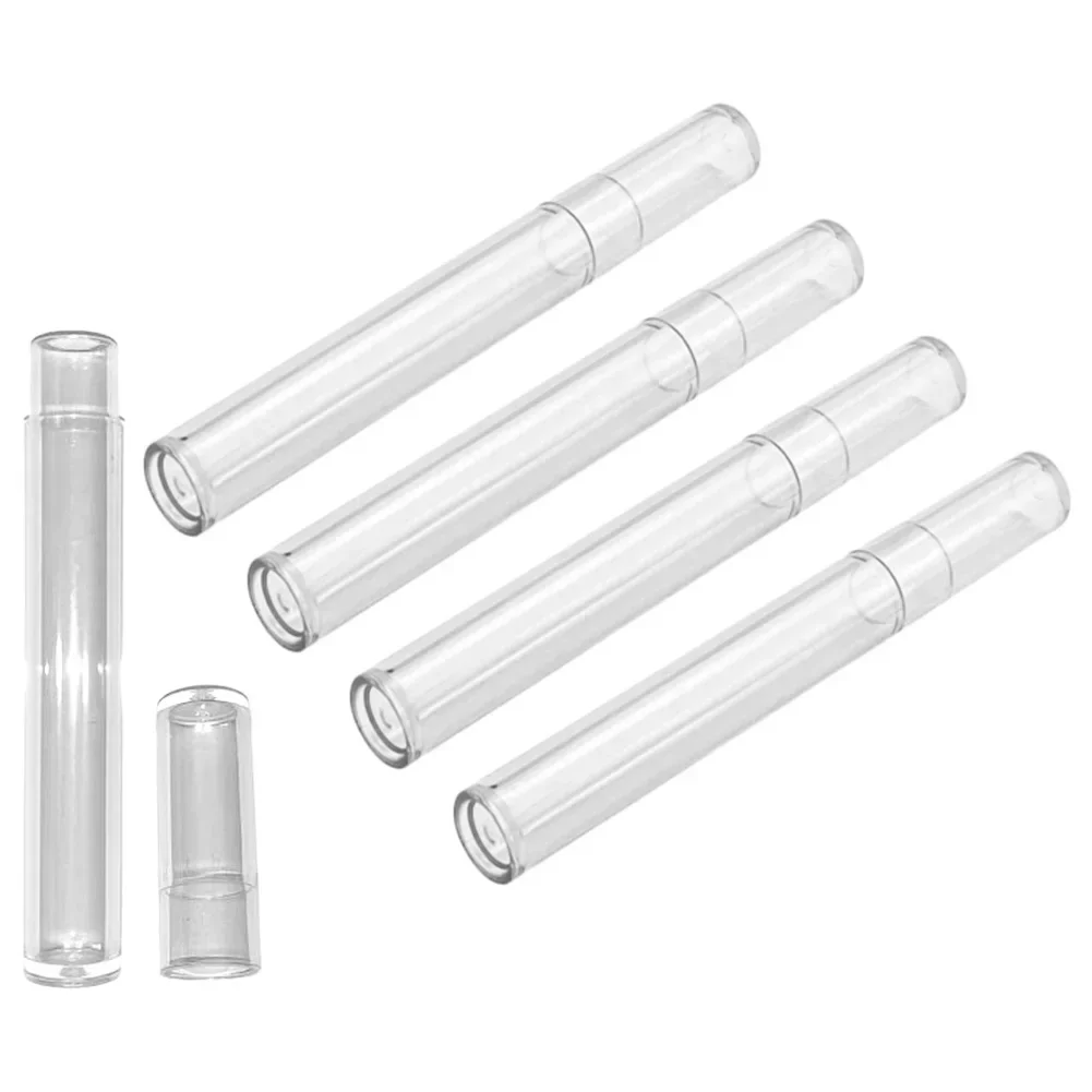 5PCS Tweezers Storage Case PC Plastic Transparent Cylinder Pen Box Transparent Acrylic Tweezer Storage Case