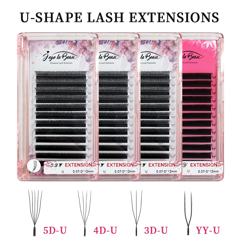 JB Jeyelabeau  YY 3D 4D 5D  W Eyelash Extensions U-Shaped Extension New Style Mink Premade Volume Fans Individual Lashes