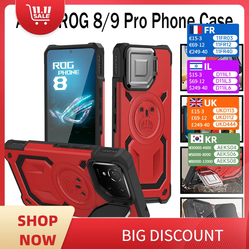 

Чехол для телефона ASUS ROG Phone 8/9, охлаждающий чехол с паровой камерой, защитный чехол для телефона с подставкой для объектива, модель 2025, игровой чехол для телефона