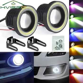 2x carro cob auto drl led 12v faróis anjo olhos nevoeiro faróis à prova dwaterproof água drl luz diurna sinal de volta tronco led